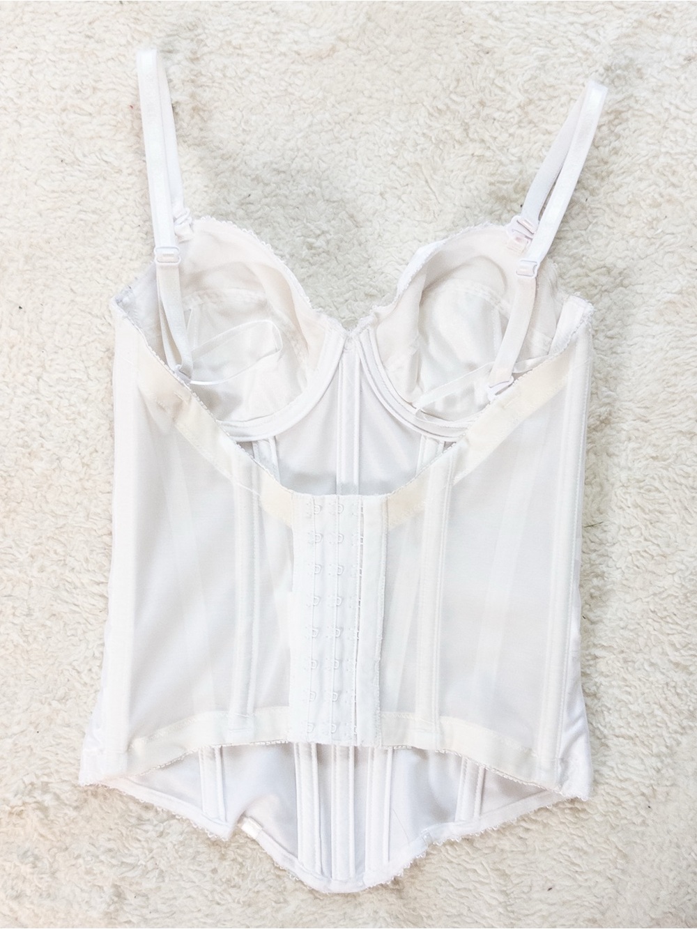 David’s Bridal White Bustier Corset Bra 34B Removable Straps Bridal Lingerie - Picture 9 of 10